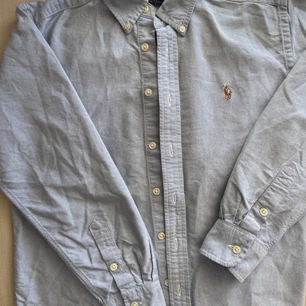 Ralph Lauren Girl's Blue Button-Down; Size Girl's 12